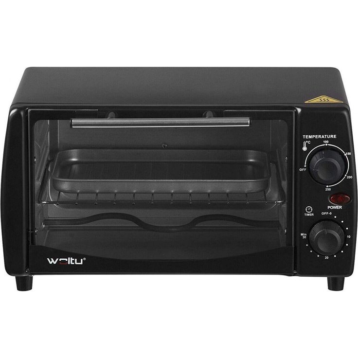 Woltu Mini Backofen mit Backblech, 800 Watt, 12 Liter schwarz – Bild 2