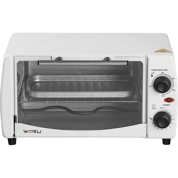 Woltu Mini Backofen mit Backblech, 800 Watt, 12 Liter weiß – Bild 2