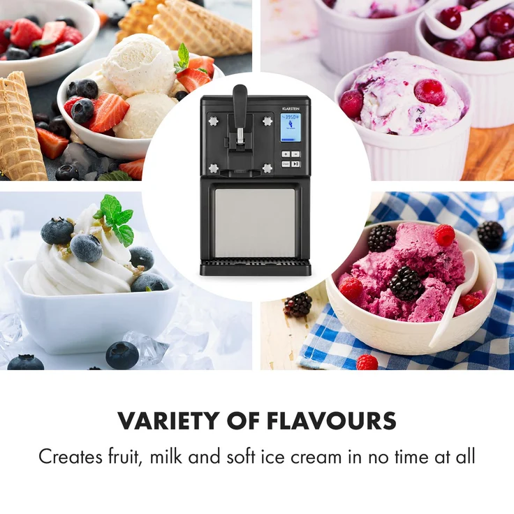 Klarstein Sweet Sundae Eiscrememaschine Kompressor, 200W, 1,5l Fassungsvermögen, Edelstahl schwarz – Bild 4