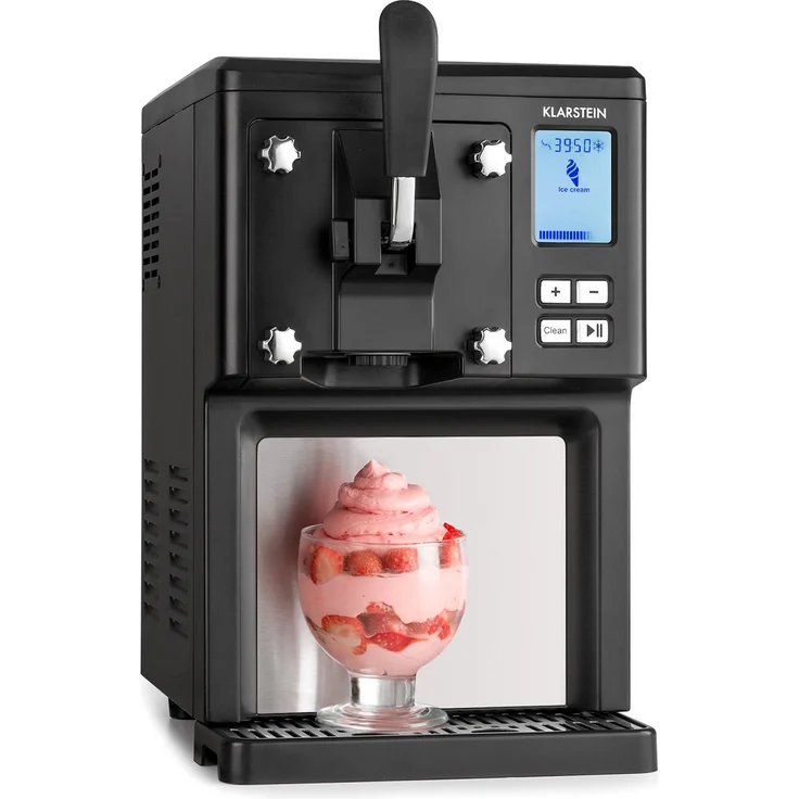 Klarstein Sweet Sundae Eiscrememaschine Kompressor, 200W, 1,5l Fassungsvermögen, Edelstahl schwarz – Bild 1