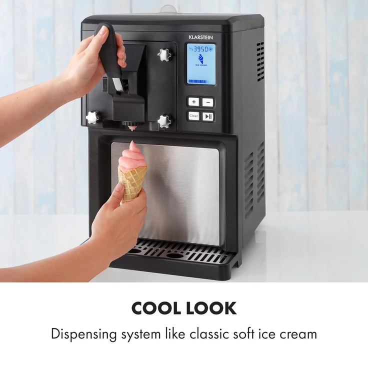 Klarstein Sweet Sundae Eiscrememaschine Kompressor, 200W, 1,5l Fassungsvermögen, Edelstahl schwarz – Bild 3
