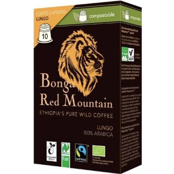 Original Food Wildkaffee Lungo Kapseln Bonga Red