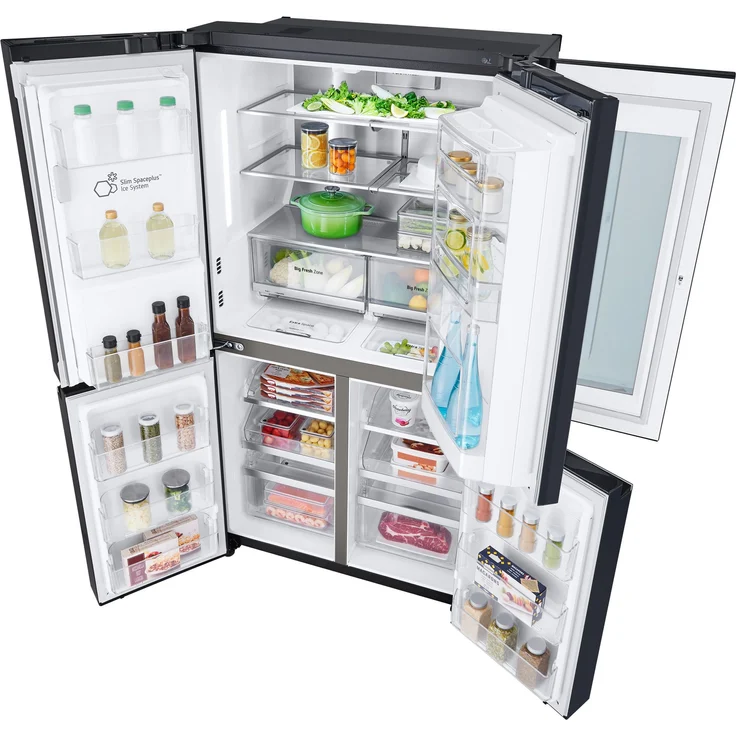 LG GMX945MC9F Side-by-Side-Kühlschrank, freistehend, schwarz, Total NoFrost, Wasser- und Eiswürfelspender, Festwasseranschluss, Door-in-Door, Schnellgefrieren, LED, Breite 91.2 cm – Bild 14