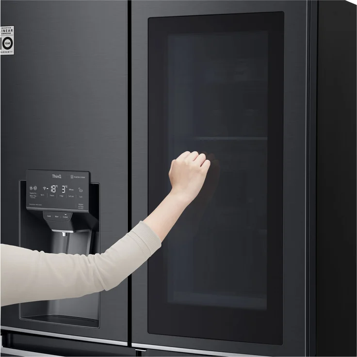 LG GMX945MC9F Side-by-Side-Kühlschrank, freistehend, schwarz, Total NoFrost, Wasser- und Eiswürfelspender, Festwasseranschluss, Door-in-Door, Schnellgefrieren, LED, Breite 91.2 cm – Bild 15