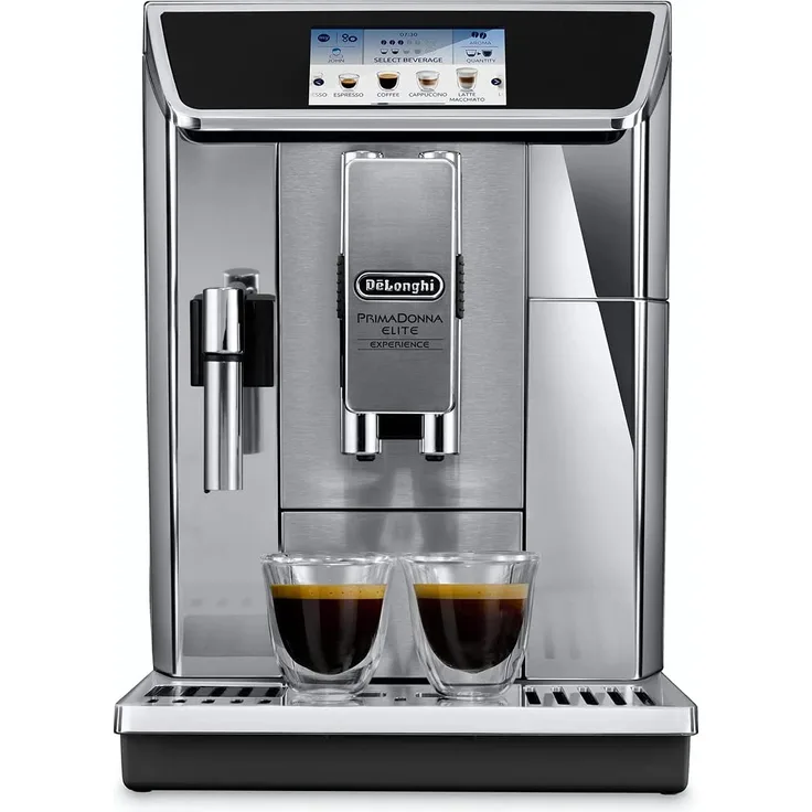 De'Longhi ECAM 650.85.MS Kaffeevollautomat, Tassenwärmer, Timer, 1450 Watt, silber, mit Milchsystem und integriertem Mahlwerk