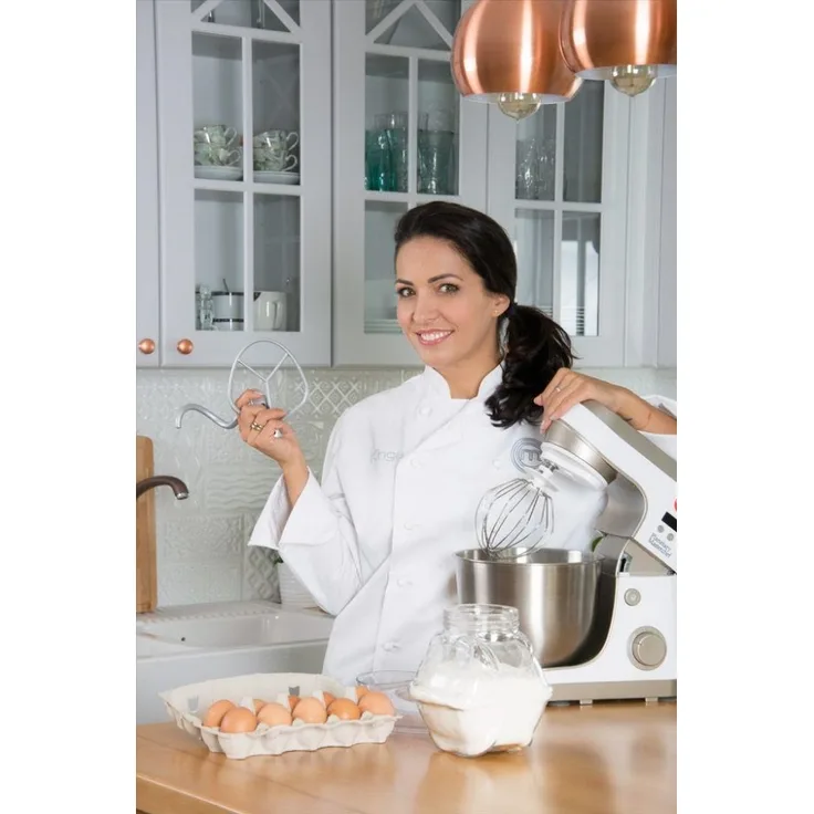 Eldom WRK1200 CHEFS Küchenmaschine, Planetenroboter, 800 W, 8 Geschwindigkeiten, 5 l Schüssel, weiß
