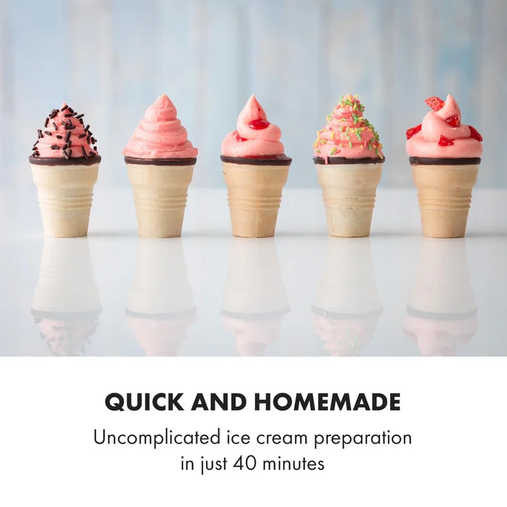 Klarstein Sweet Sundae Eiscrememaschine Kompressor, 200W, 1,5l Edelstahl weiß - Preisvergleich – Bild 2