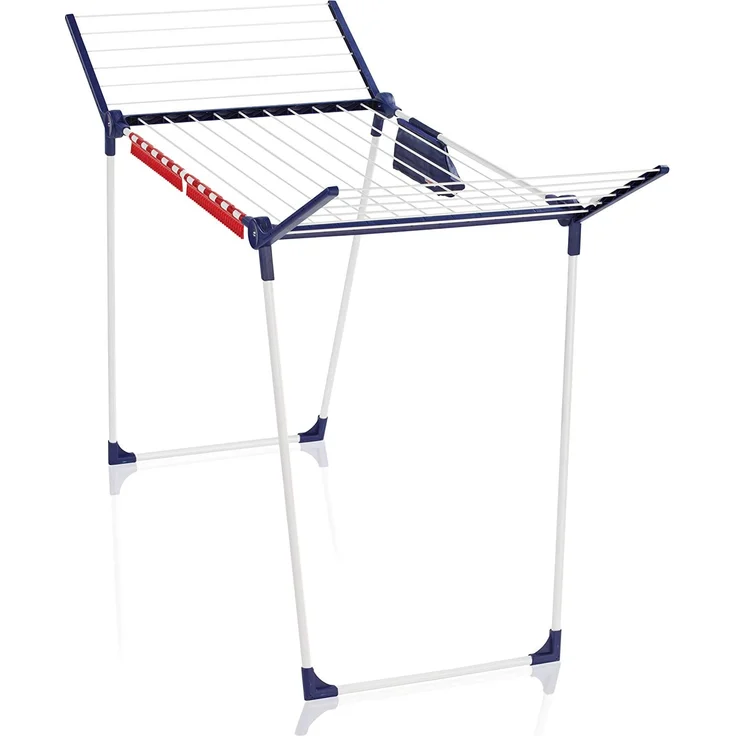 Leifheit Standtrockner Pegasus 180 Solid Plus, mit Flügeln, 18 m Trockenlänge, für 2 Waschladungen, inkl. 2 Kleinteilehalter und Wäscheklammerbeutel, energiesparend – Bild 1