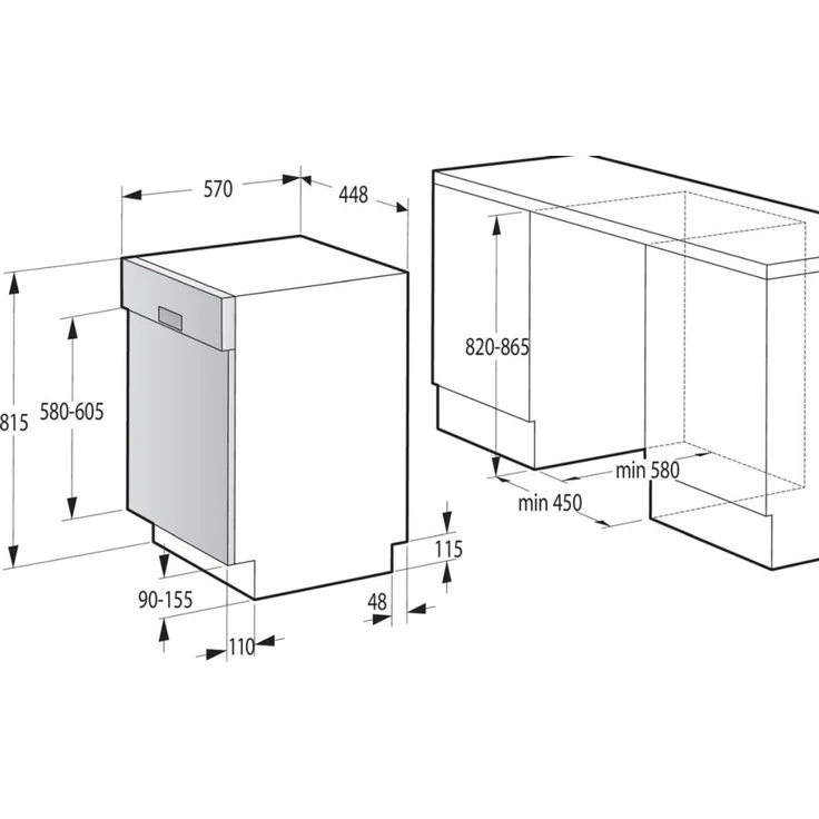 Gorenje GI561D10S, Geschirrspüler, D, Geräuschemissionsklasse C, Geräuschemissionen 45 Dezibel – Bild 4