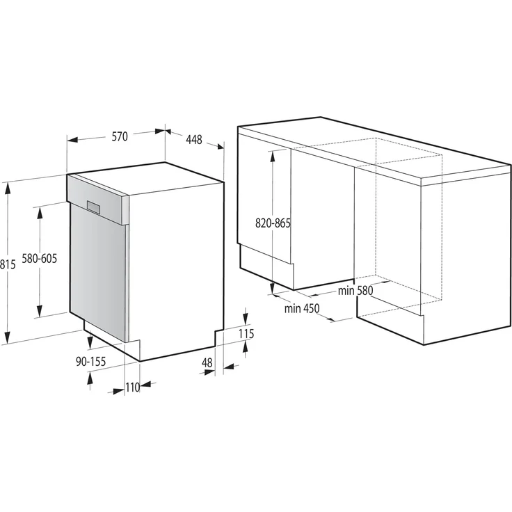 Gorenje GI561D10S, Geschirrspüler, D, Geräuschemissionsklasse C, Geräuschemissionen 45 Dezibel – Bild 8
