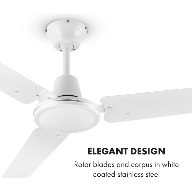 Spin Doctor Deckenventilator | 3 Flügel | Ø 48 Zoll / 122 cm | 9963 m³/h | 56 W | 3 Geschwindigkeiten | Wandsteuerung | Edelstahl weiß – Bild 5