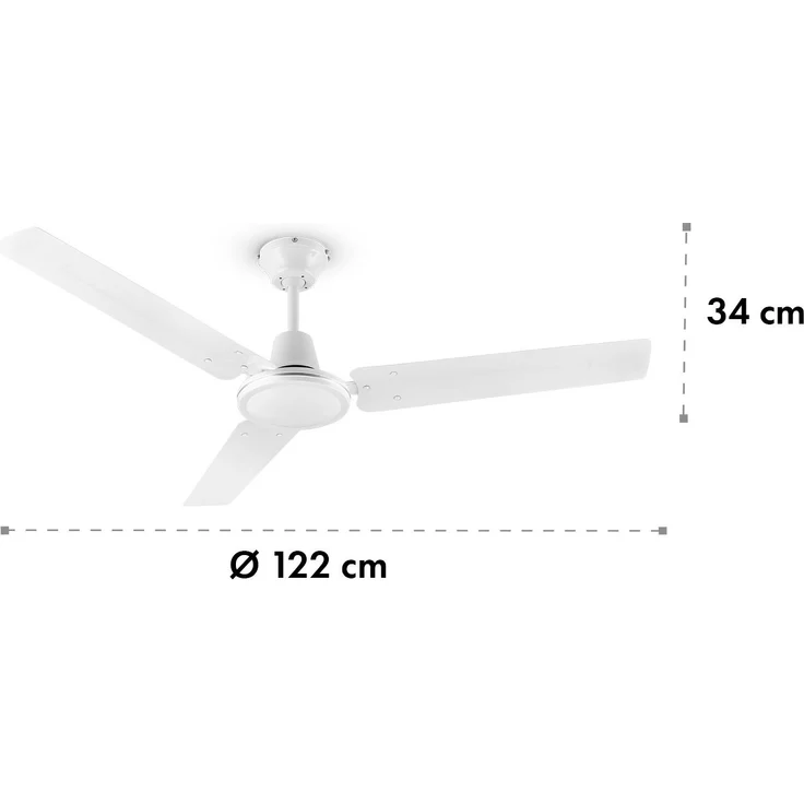 Spin Doctor Deckenventilator | 3 Flügel | Ø 48 Zoll / 122 cm | 9963 m³/h | 56 W | 3 Geschwindigkeiten | Wandsteuerung | Edelstahl weiß – Bild 6