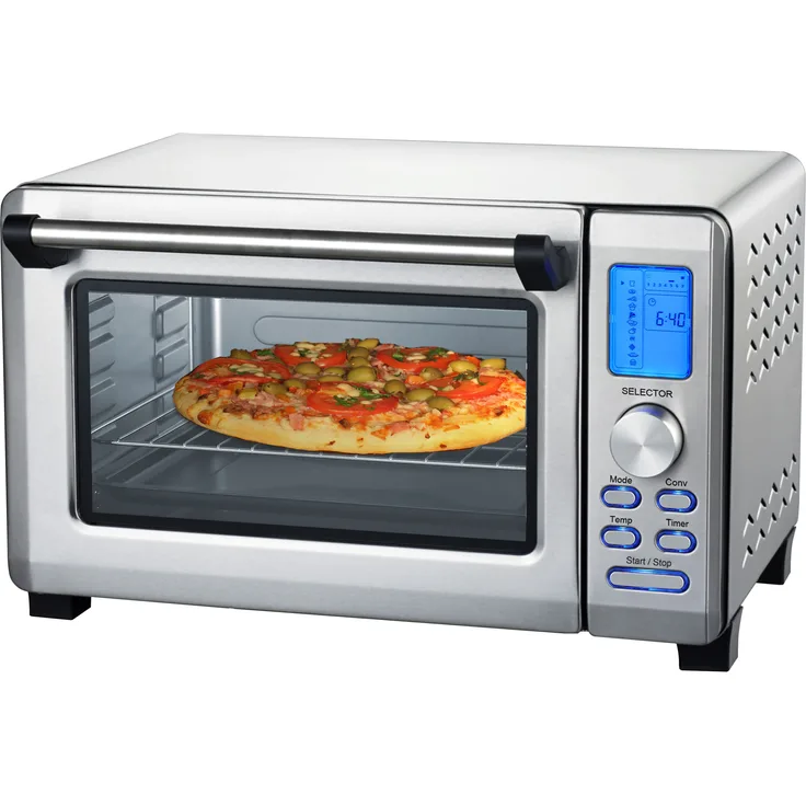 23 Liter Edelstahl Backofen mit Umluft und Drehspieß