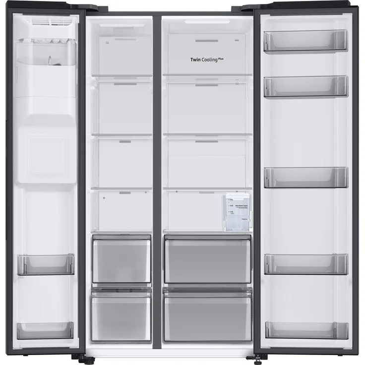 Samsung RS6GA8521B1 EG Side-by-Side-Kühlschrank, freistehend, Premium Black Steel, NoFrost, Wasser- und Eiswürfelspender, Wassertank, Schnellgefrieren, Breite 91.2 cm – Bild 10