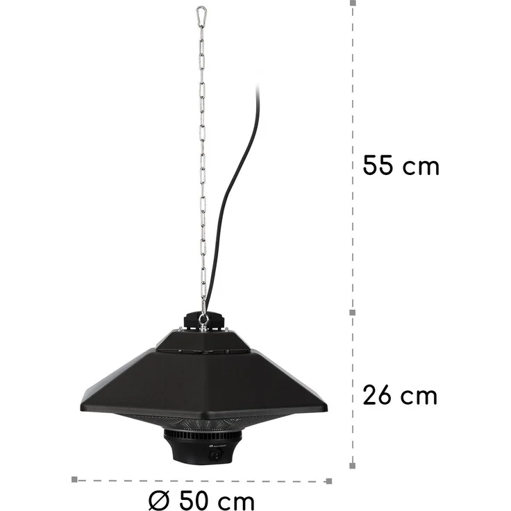 Blumfeldt Heat Hexa Infrarot-Heizstrahler 800-1200-2000W Halogen IP34 LED schwarz, Heizstrahler – Bild 9