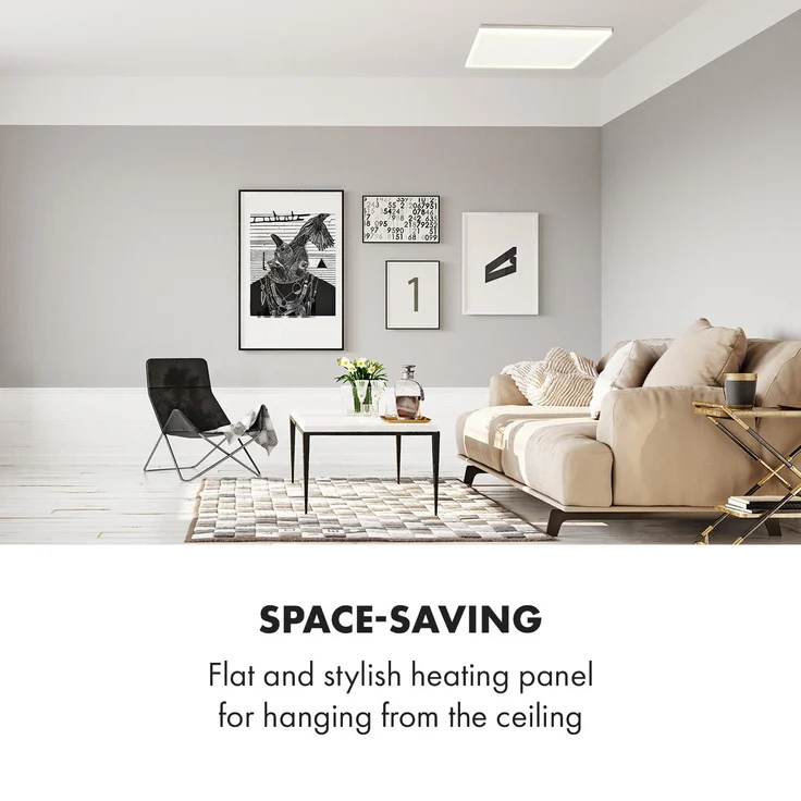 Klarstein Midnight Sun Decken-Infrarotheizung 70,5 x 70,5 cm 350 W, Infrarotheizung – Bild 4