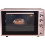 ICQN 70XXL Mini-Öfen, 1800 W, Mini-Backofen, mit Innenbeleuchtung und Umluft, Pizza-Ofen, Doppelverglasung, Drehspieß, Timer Funktion, liert, Inkl. Schürze, Rosé