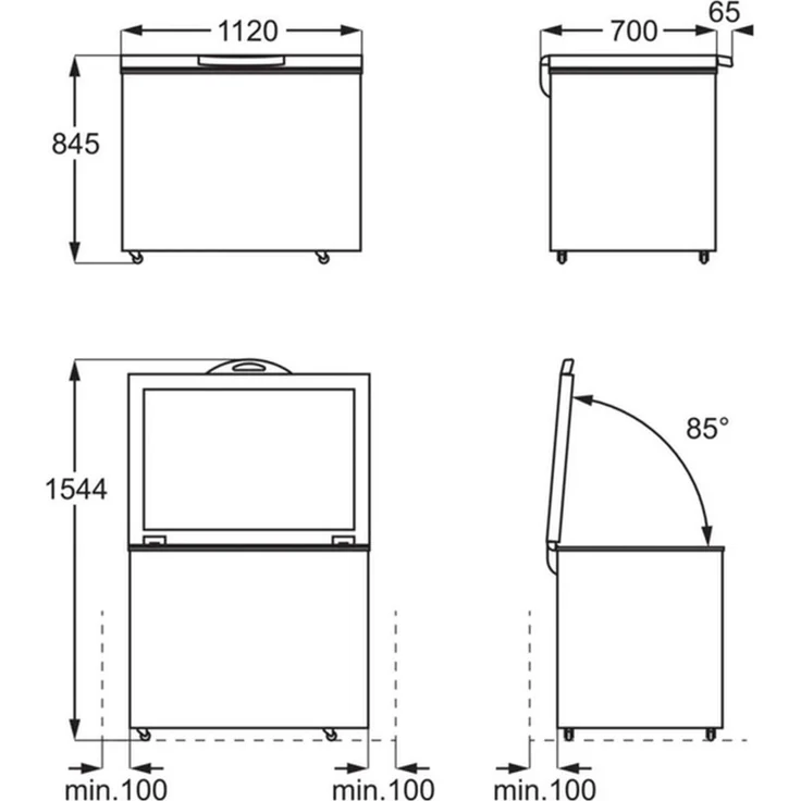 AEG AHB531D1LW Gefriertruhe, freistehend, weiß, Schnellgefrieren, Breite 112 cm, Energieklasse D – Bild 9