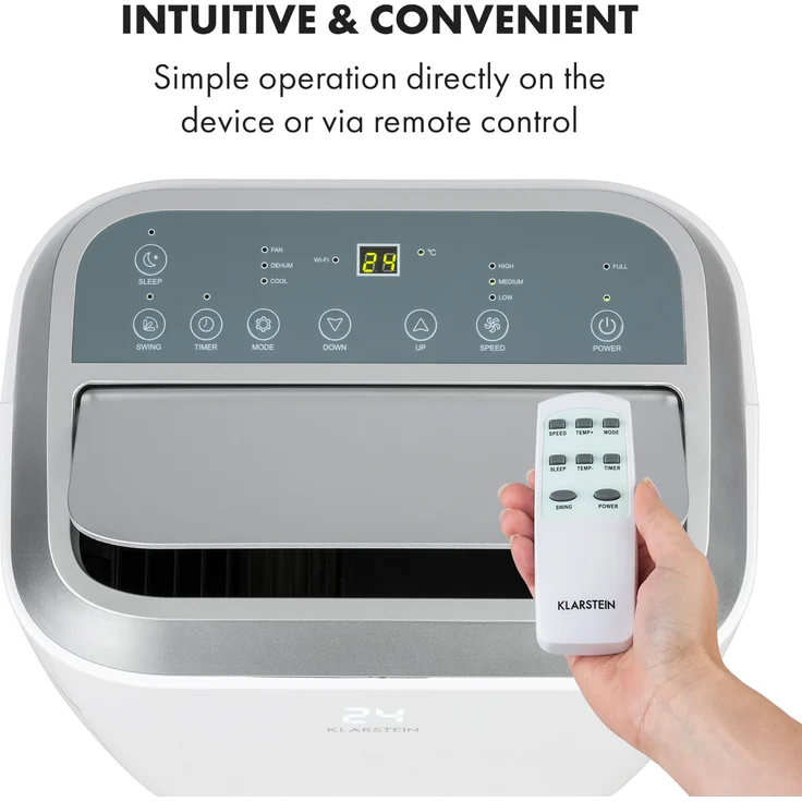 Klarstein 10034645 Iceblock Prosmart 12 mobile Klimaanlage 12.000 BTU-3,5 kW Luftdurchsatz 340 m³-h max. App-Control weiß 12.000 BTU – Bild 7