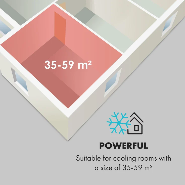 Klarstein 10034645 Iceblock Prosmart 12 mobile Klimaanlage 12.000 BTU-3,5 kW Luftdurchsatz 340 m³-h max. App-Control weiß 12.000 BTU – Bild 5