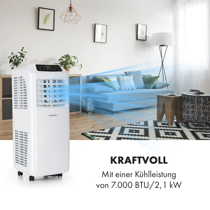 Klarstein 10035805 Pure Blizzard Smart 7k mobile Klimaanlage 7000 BTU-2,1 kW EEC A Fernbedienung Weiß – Bild 4