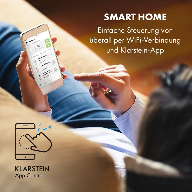 Klarstein 10035805 Pure Blizzard Smart 7k mobile Klimaanlage 7000 BTU-2,1 kW EEC A Fernbedienung Weiß – Bild 2