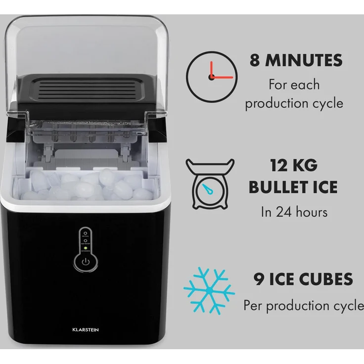 Klarstein Chillout Eiswürfelmaschine Bulleteis 12kg/24h Wassertank: 1,5 l – Bild 4