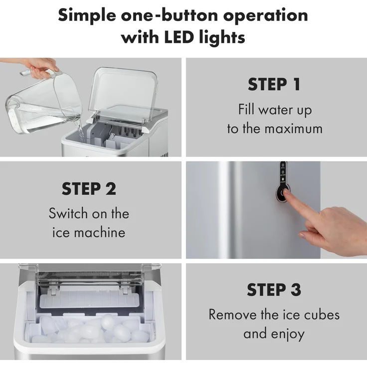 Klarstein Chillout Eiswürfelmaschine Bulleteis 12kg/24h Wassertank: 1,5 l – Bild 6