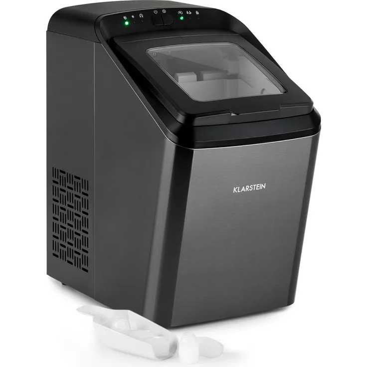 Klarstein Partytime Eiswürfelmaschine Klareis 15kg-24h Edelstahl, schwarz