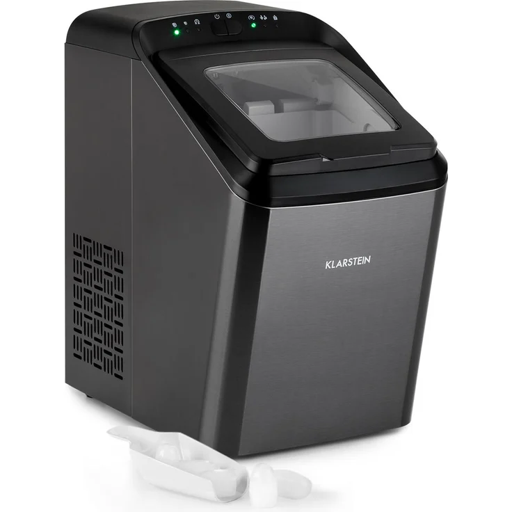 Klarstein Partytime Eiswürfelmaschine Klareis 15kg-24h Edelstahl, schwarz – Bild 1