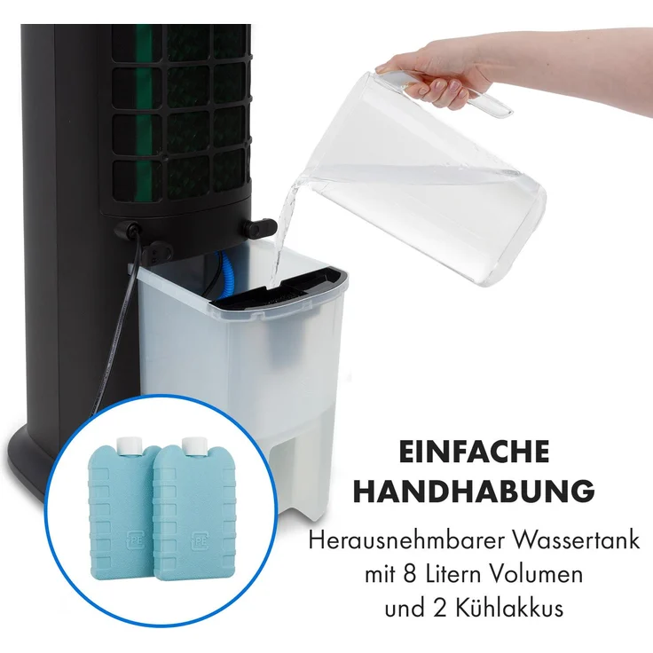 Klarstein 10035817 Skytower Grand Smart Luftkühler 80W 480 m³-h 8 Liter mobil Schwarz - Preisvergleich – Bild 4