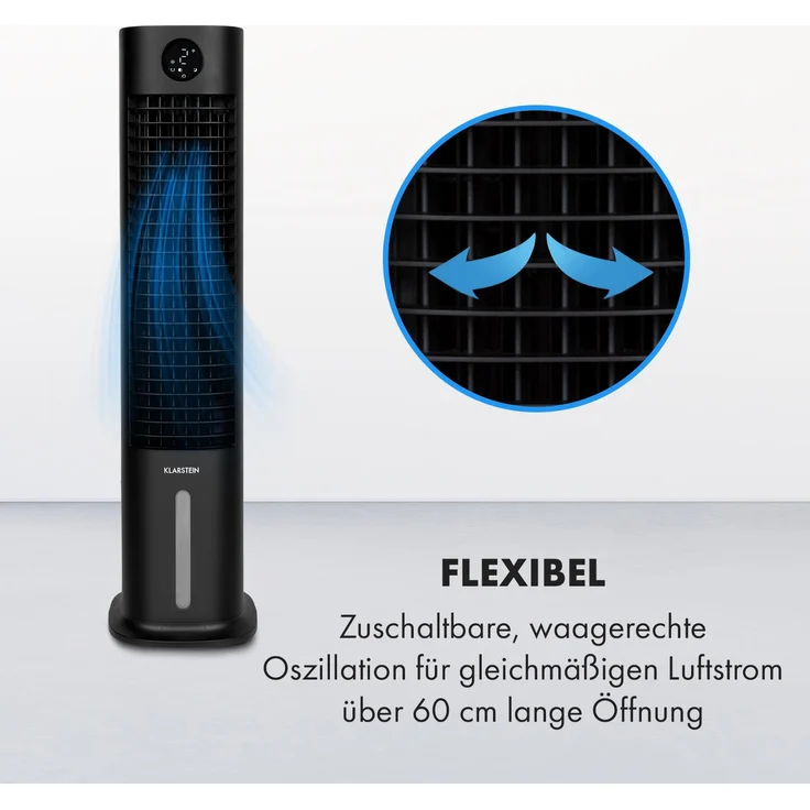 Klarstein 10035817 Skytower Grand Smart Luftkühler 80W 480 m³-h 8 Liter mobil Schwarz - Preisvergleich – Bild 3
