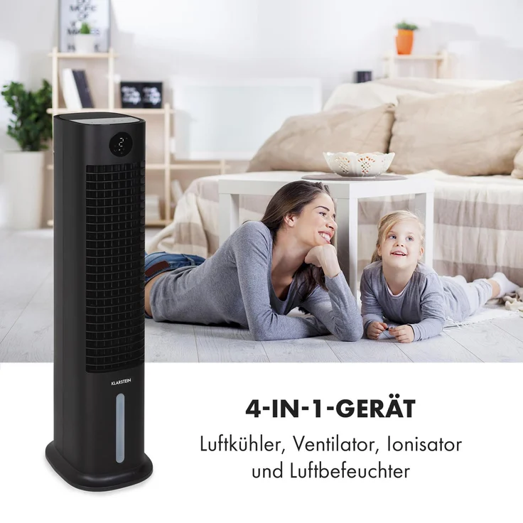 Klarstein 10035817 Skytower Grand Smart Luftkühler 80W 480 m³-h 8 Liter mobil Schwarz - Preisvergleich – Bild 7