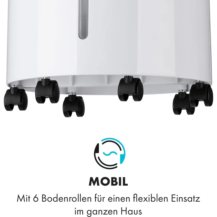 Klarstein 10035833 Waterfall Luftkühler 45 W 4 Liter 2 Kühlakkus mobil weiß – Bild 7