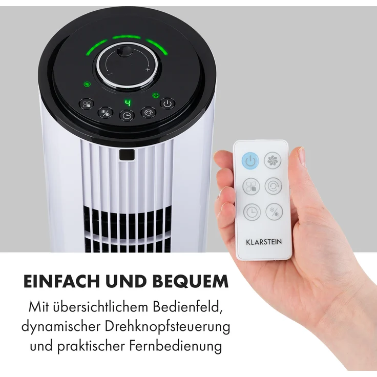 Klarstein 10035833 Waterfall Luftkühler 45 W 4 Liter 2 Kühlakkus mobil weiß – Bild 9