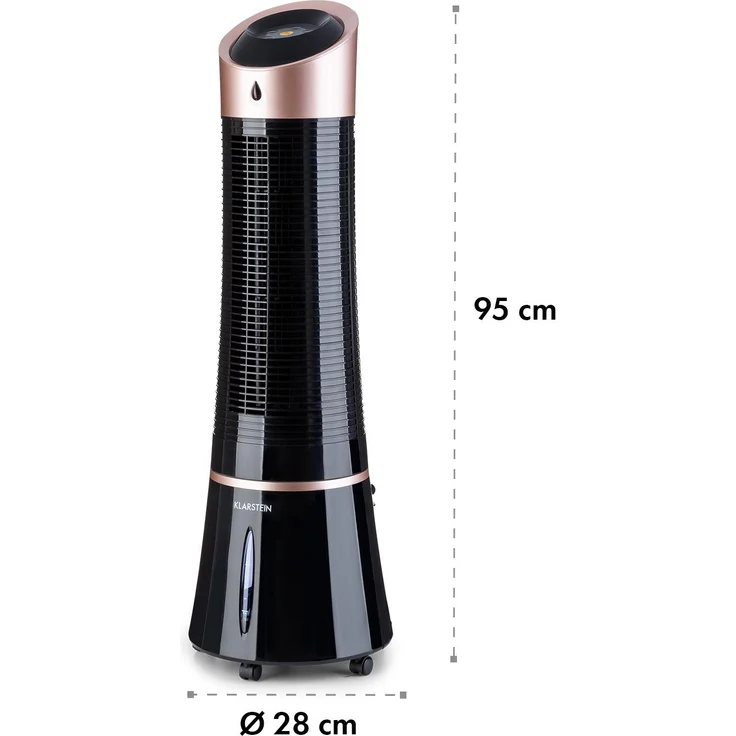 Klarstein 10029328 Skyscraper Ice mobiler Luftkühler Ventilator Luftbefeuchter Luftreiniger 210 m³-h, 6 Liter, 30 Watt, 3 Geschwindigkeiten, Oszillation – Bild 8