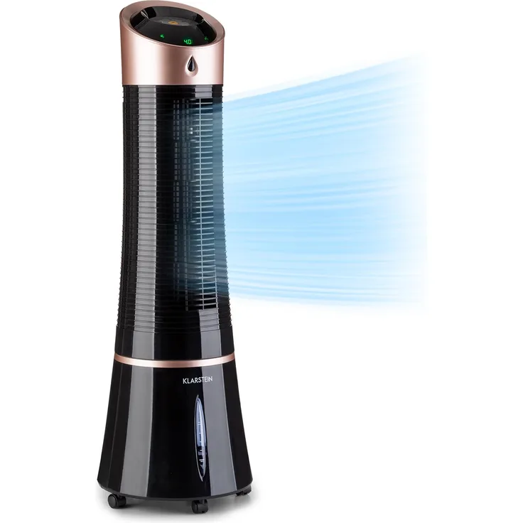 Klarstein 10029328 Skyscraper Ice mobiler Luftkühler Ventilator Luftbefeuchter Luftreiniger 210 m³-h, 6 Liter, 30 Watt, 3 Geschwindigkeiten, Oszillation