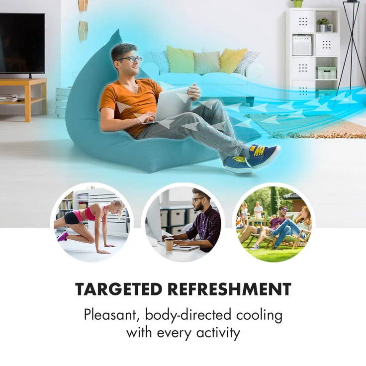 Klarstein 10029328 Skyscraper Ice mobiler Luftkühler Ventilator Luftbefeuchter Luftreiniger 210 m³-h, 6 Liter, 30 Watt, 3 Geschwindigkeiten, Oszillation – Bild 4