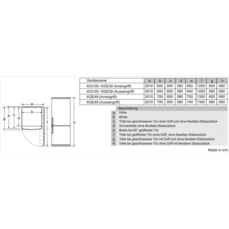 Bosch KGE398IBP Kühl-Gefrierkombination, freistehend, silber, Schnellgefrieren, LED, Abtauautomatik, Breite 60 cm, Energieklasse B – Bild 8