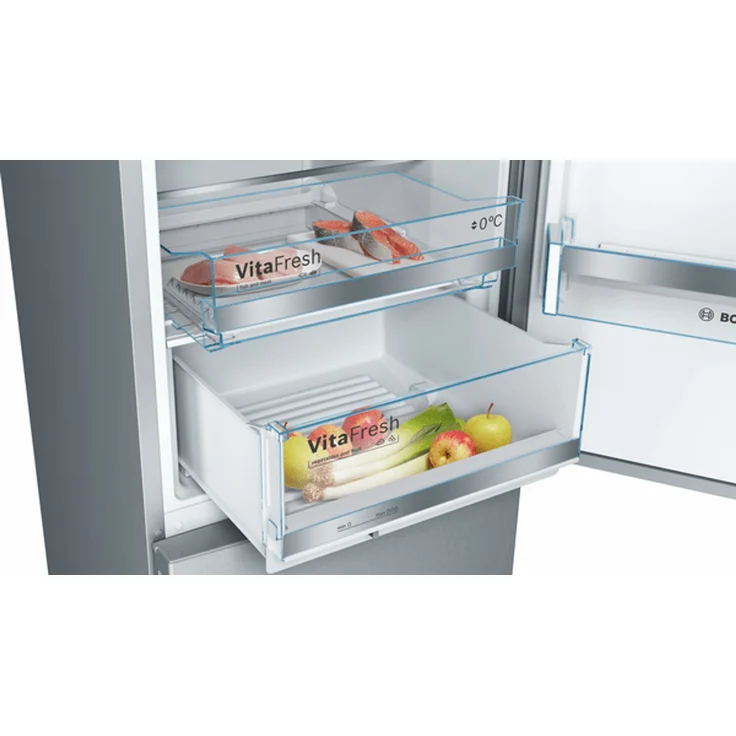 Bosch KGE398IBP Kühl-Gefrierkombination, freistehend, silber, Schnellgefrieren, LED, Abtauautomatik, Breite 60 cm, Energieklasse B – Bild 7