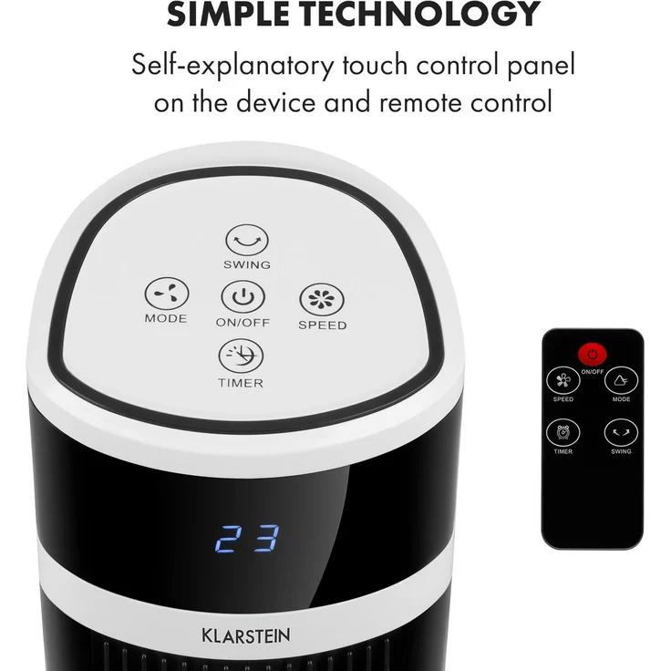 Icetower Smart Standventilator 45 Watt App-Steuerung Schwarz / weiß – Bild 3