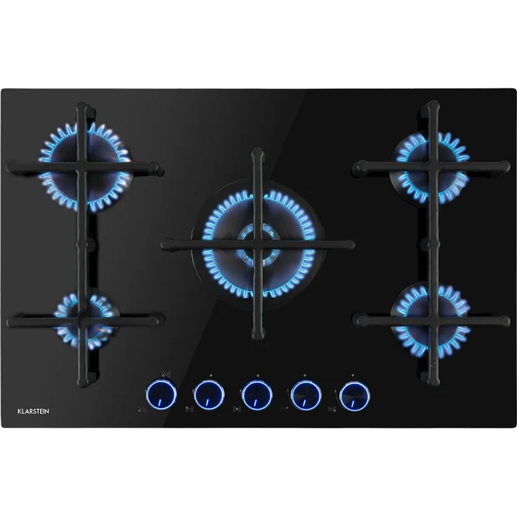 Klarstein Illuminosa 5 Gaskochfeld 5-flammig Sabaf-Brenner Glaskeramik – Bild 1