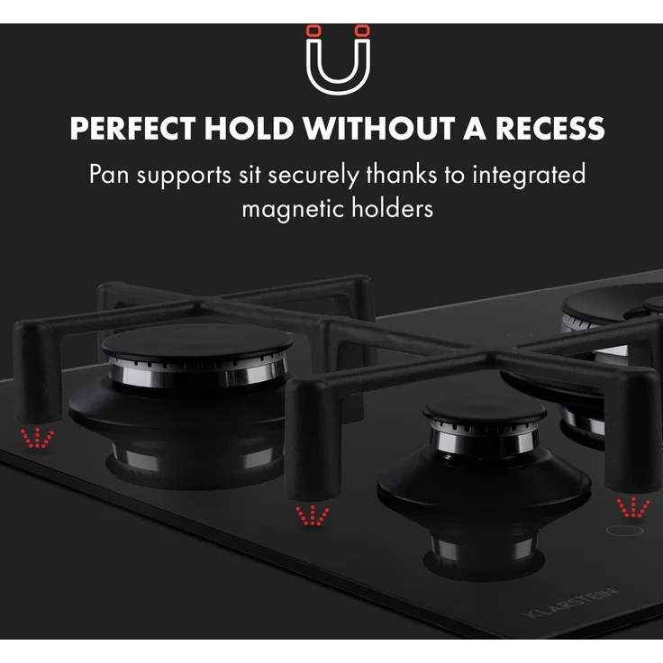 Klarstein Illuminosa 5 Gaskochfeld 5-flammig Sabaf-Brenner Glaskeramik – Bild 3