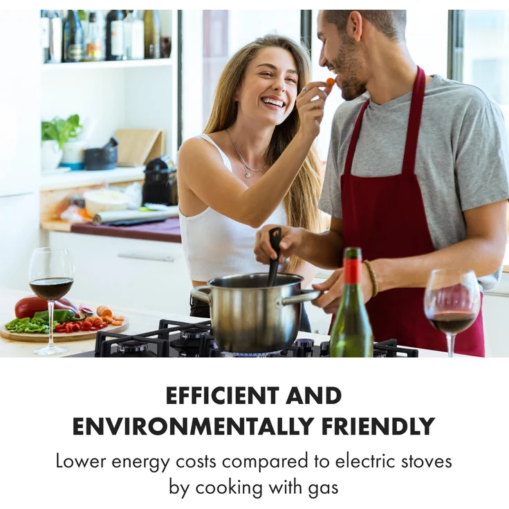 Klarstein Illuminosa 5 Gaskochfeld 5-flammig Sabaf-Brenner Glaskeramik – Bild 2