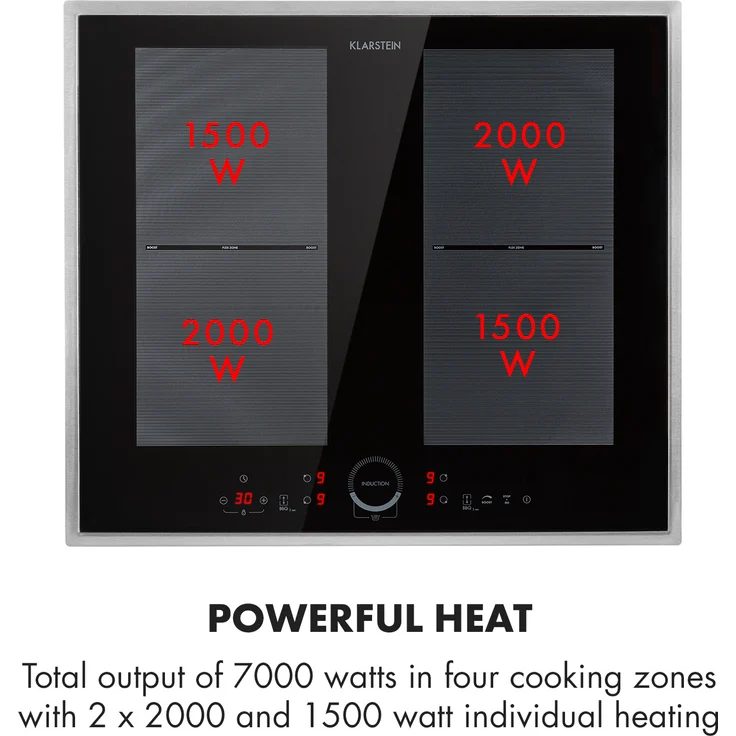 Klarstein Delicatessa 60 Prime Induktionskochfeld 4 Zonen 7000W Timer – Bild 4