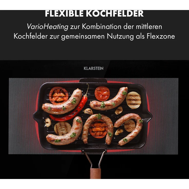 Klarstein Delicatessa 90 Slim Einbaukochfeld Induktion 4 Zonen 7000W Autark – Bild 4