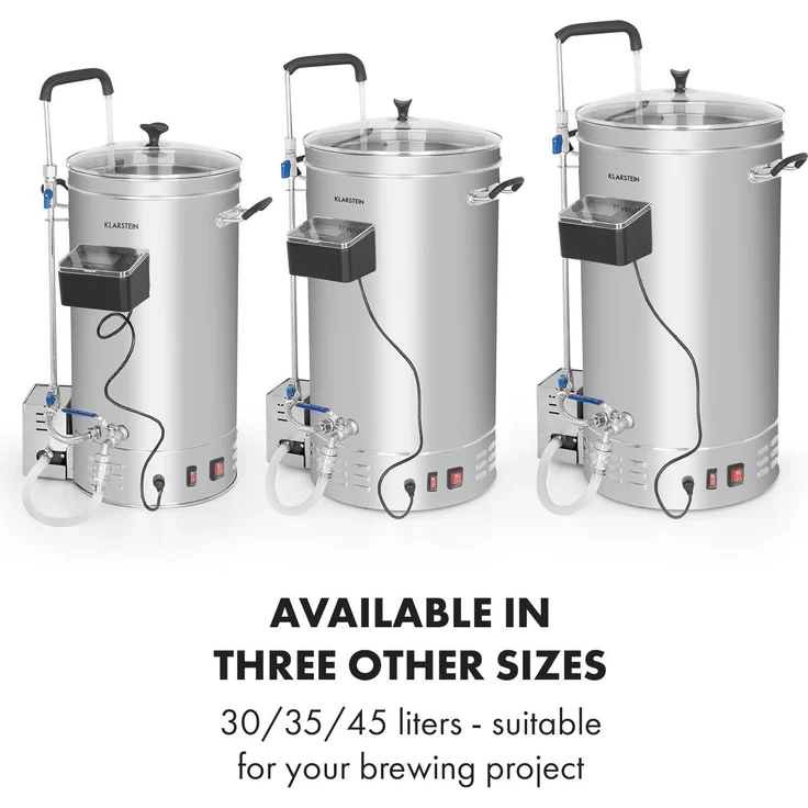 Klarstein Brauheld Pro Maischekessel, Ablasshahn, 3300 Watt, 70 Liter Volumen, 30-100°C, Umwälzpumpe, Edelstahl, Bier brauen – Bild 9