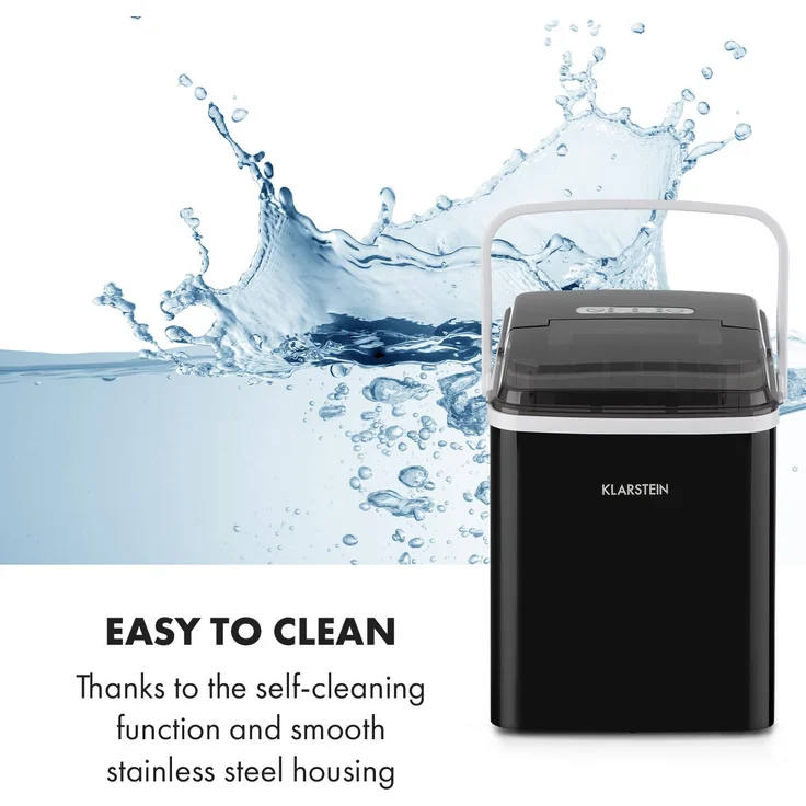Klarstein Arctic Porter Eiswürfelmaschine Bullet-Eis 12kg-24h Edelstahl, schwarz – Bild 8