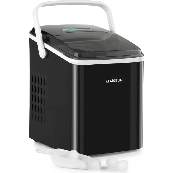 Klarstein Arctic Porter Eiswürfelmaschine Bullet-Eis 12kg-24h Edelstahl, schwarz