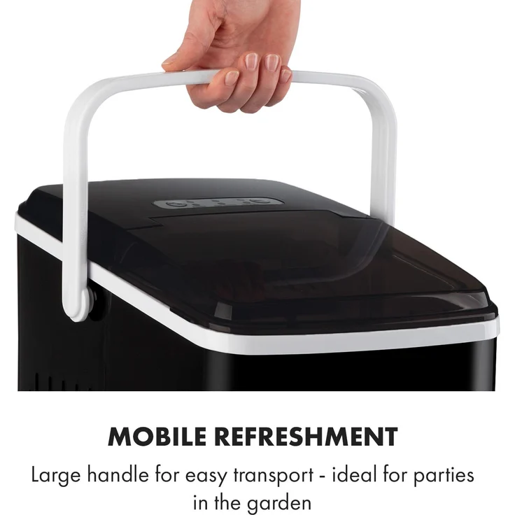 Klarstein Arctic Porter Eiswürfelmaschine Bullet-Eis 12kg-24h Edelstahl, schwarz – Bild 3